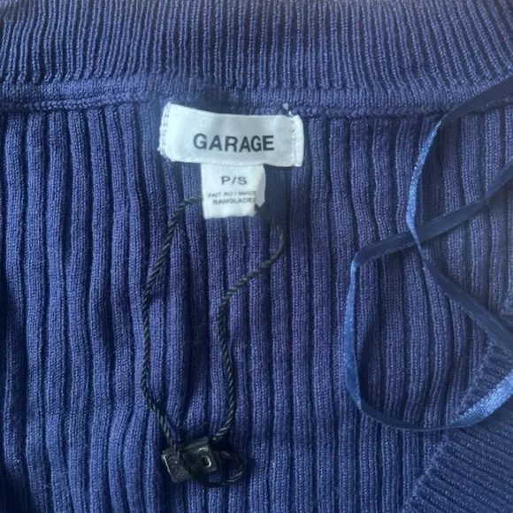 Garage Deep Blue Ribbed Knit Top - Picture 3 of 3